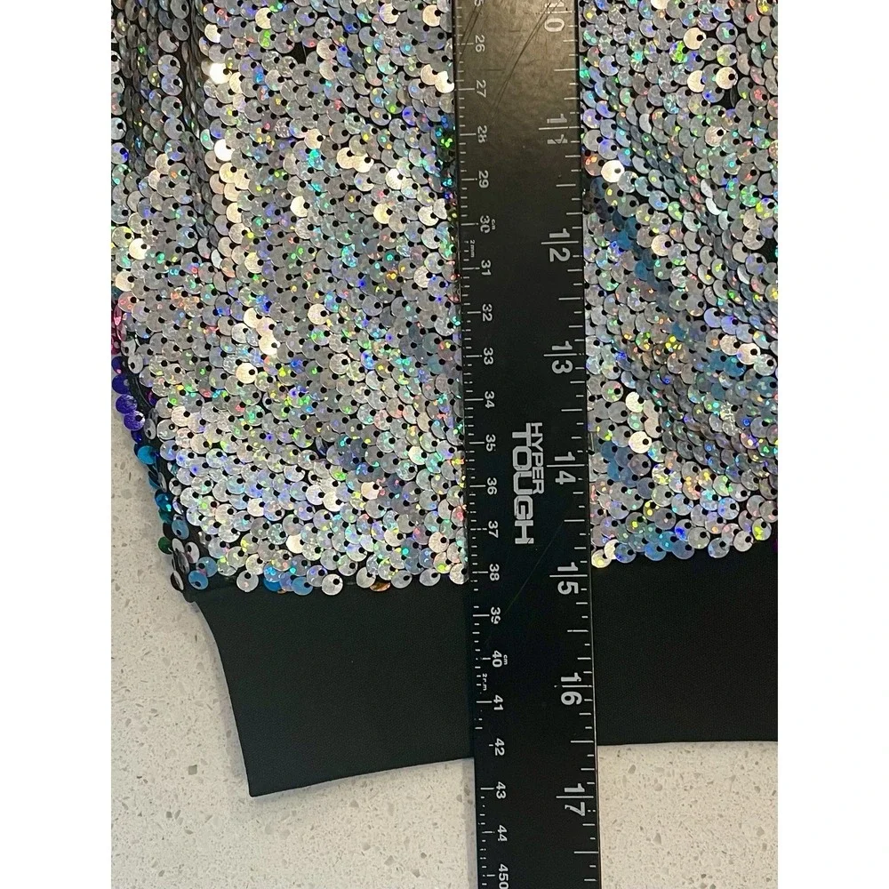 URBAN GROOVE HIP HOP COSTUME SILVER SEQUIN Girls SIZE XL 14 16 Dance X-Large‎